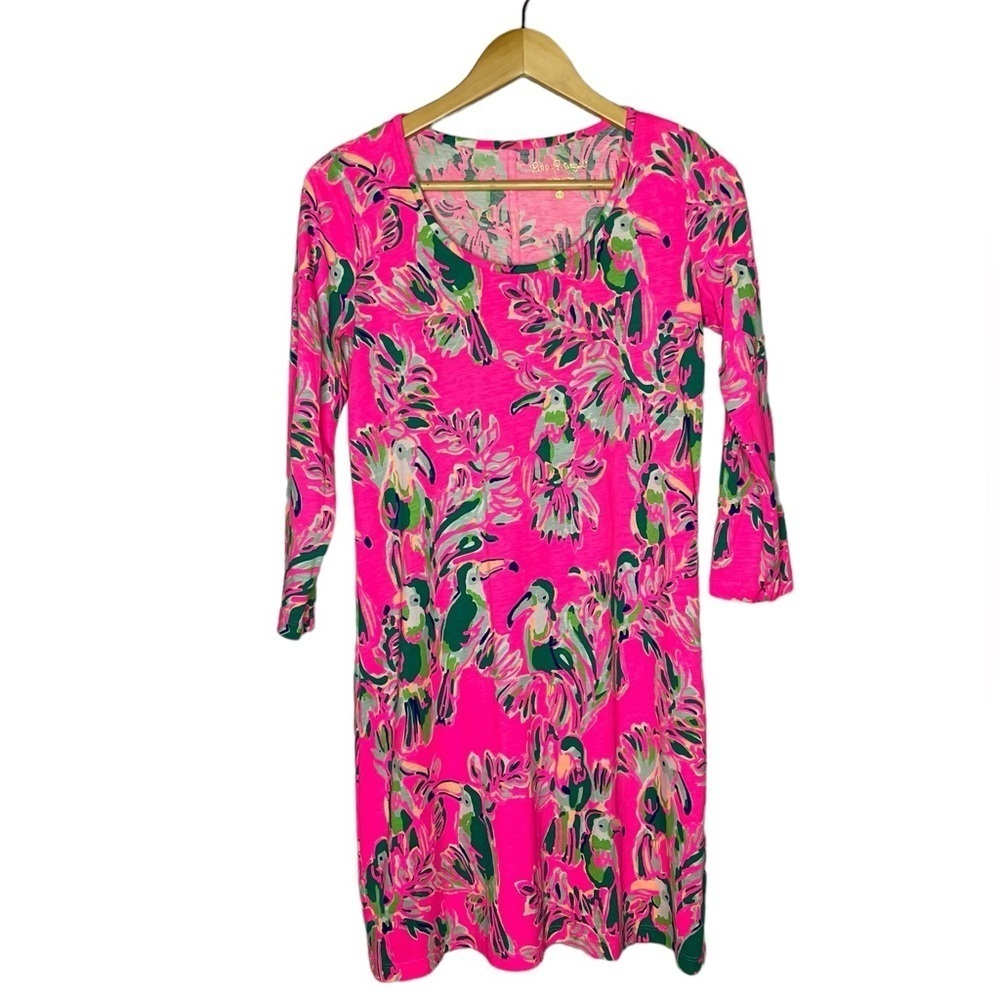 Lilly Pulitzer Beacon Dragonfruit Toucan Print Dress Womens XS